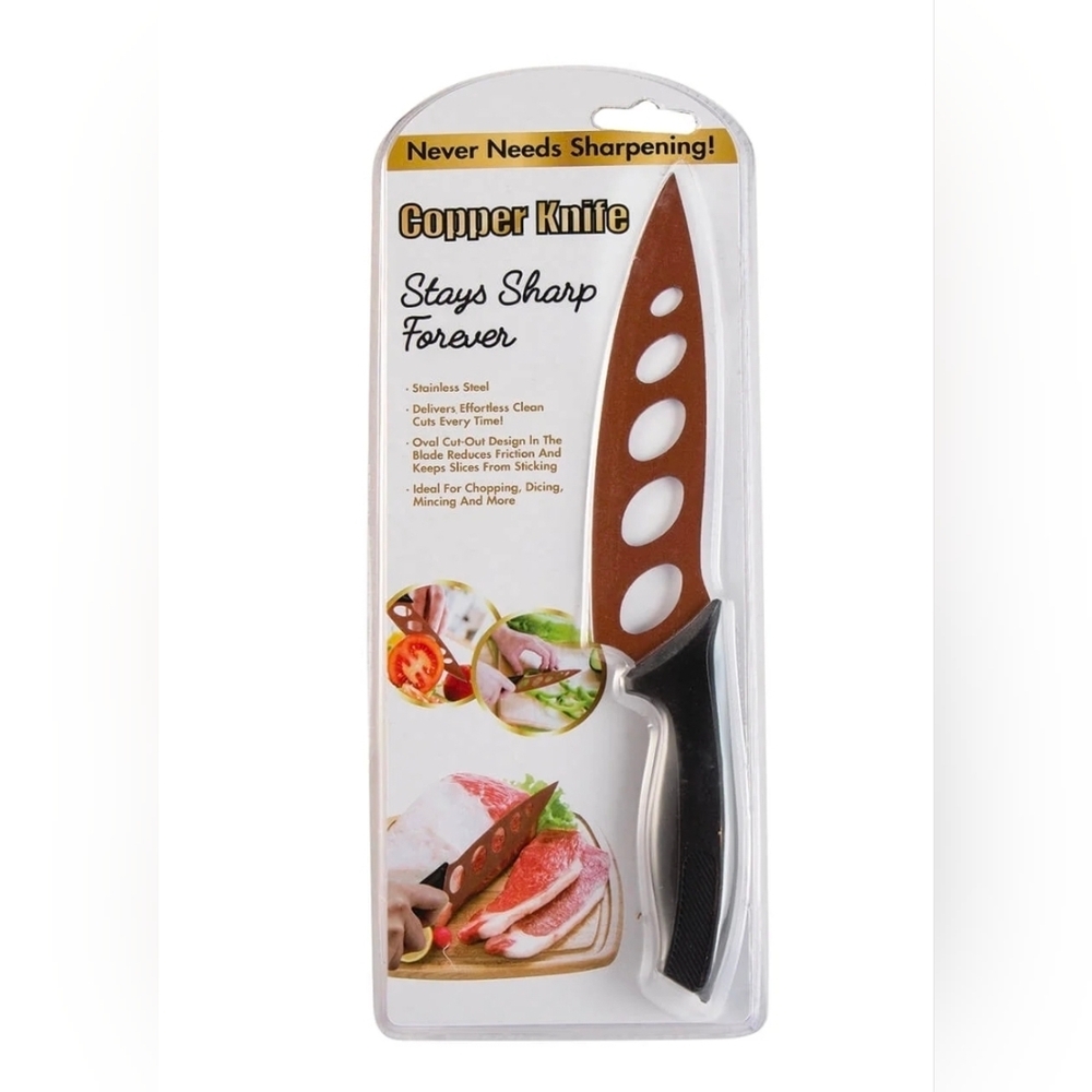 Premium Copper Knife with Ergonomic Black Handle